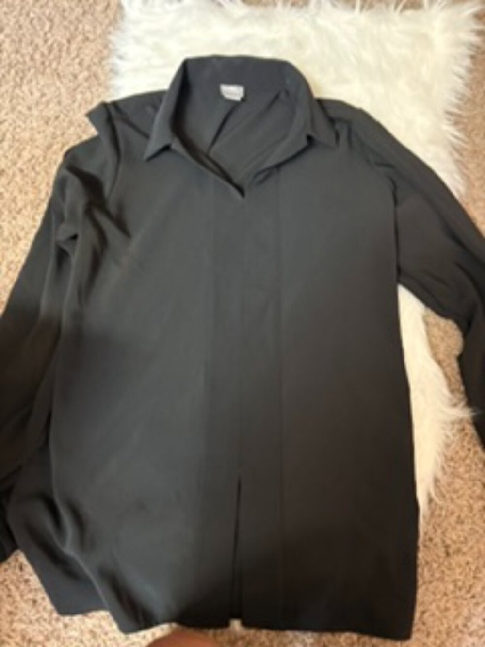 Chico's Black Tunic with Gold Chain Sleeve Detail Chicos  Sz 2